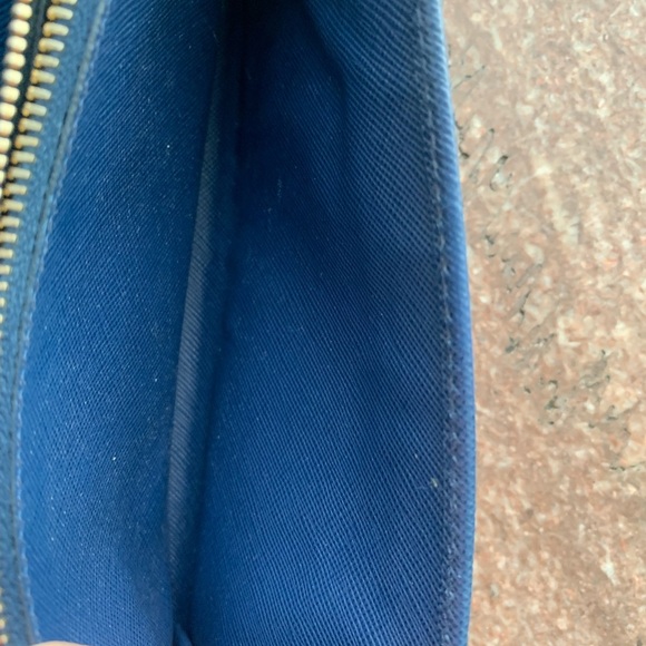 Prada Saffiano Metal Bar Continental Flap Wallet in Bluette - GUC - Picture 10 of 12